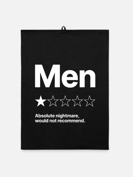 Men Absolute Nightmare Nicht zu empfehlen Humor - Organic Geschirrtuch - Schwarz - Vorne