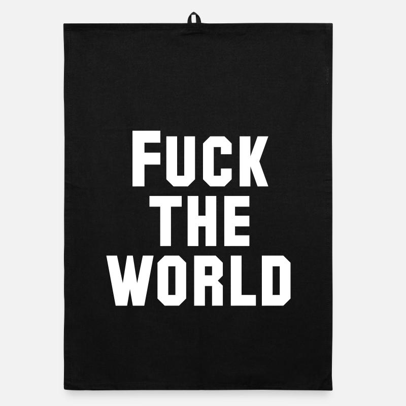 Fuck The World Statement Design Organic dish towel