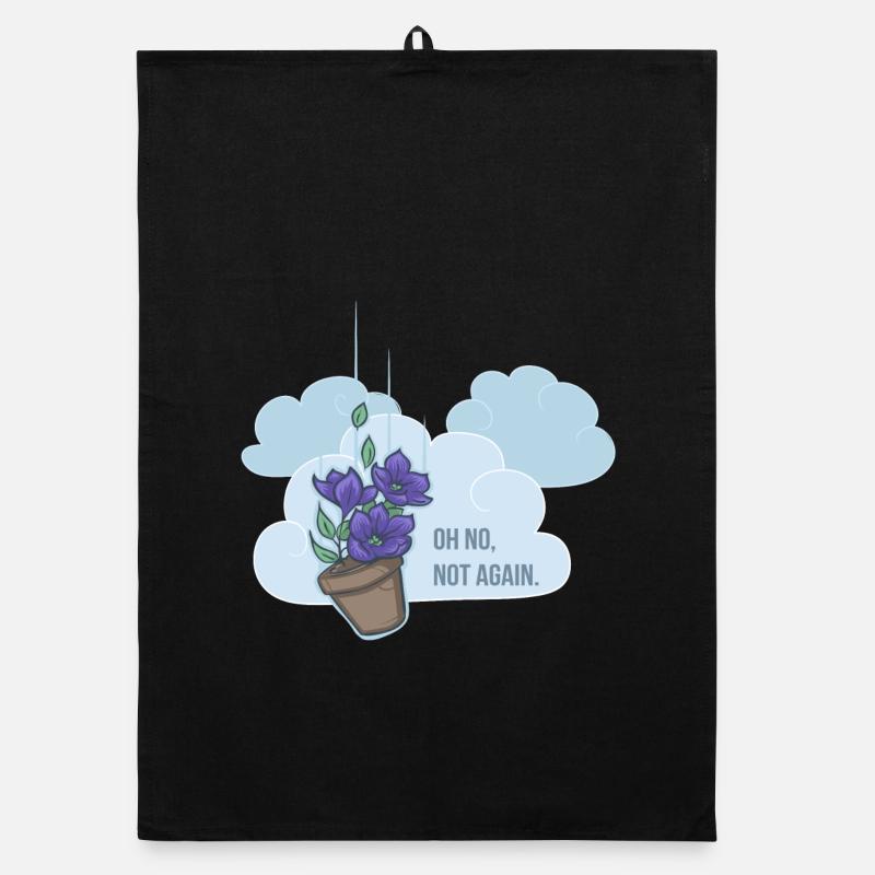 Oh no, not again! - Organic dish towel - black
