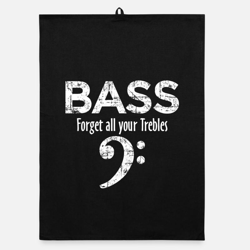 BASS Forget all your trebles (Vintage/Weiß) Organic Geschirrtuch