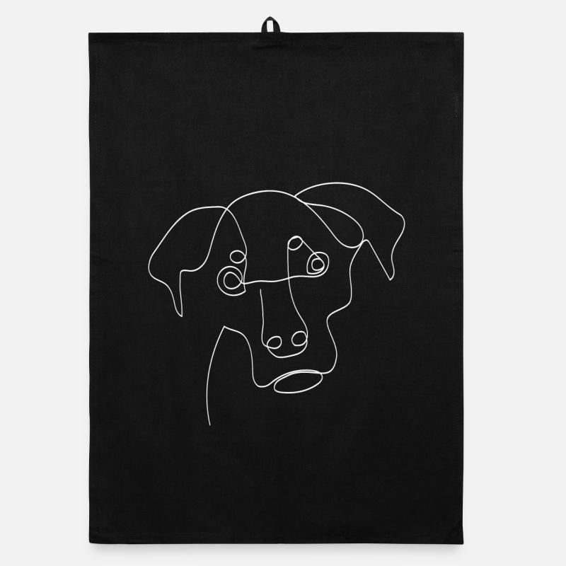 Rottweiler One Line Drawing Organic dish towel