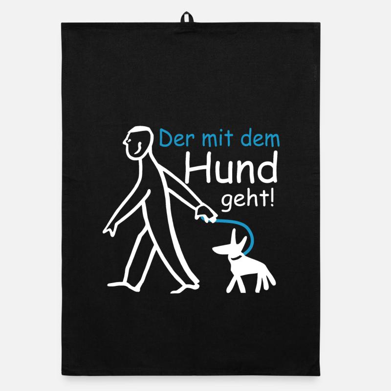 Der mit dem Hund geht ! Organic Geschirrtuch