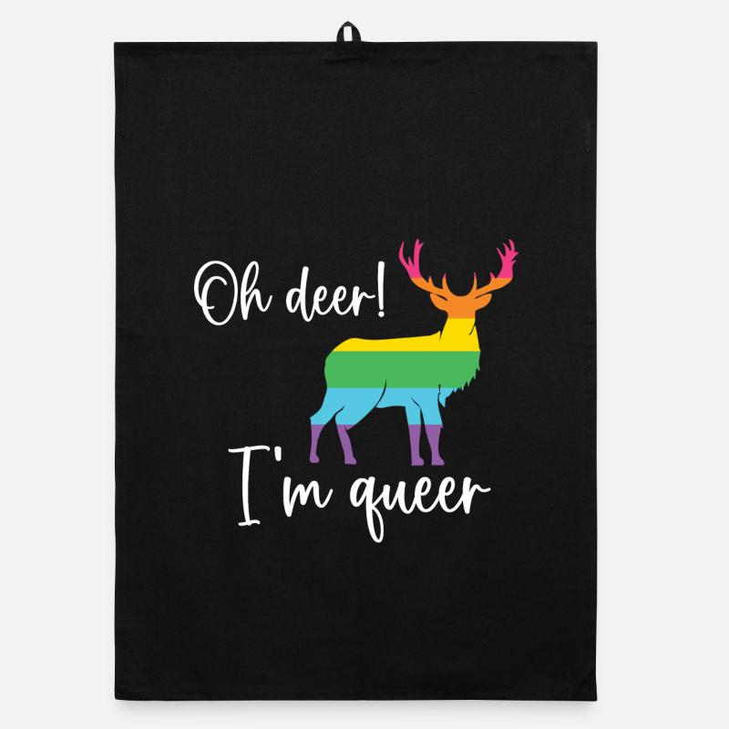Pride Month LGBTQ - Oh Hirsch, ich bin queer! Organic Geschirrtuch