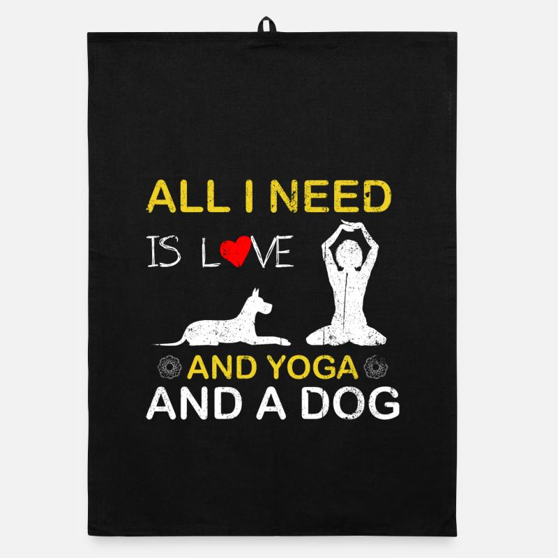Ich liebe Yoga und ein Hunde-Tee Organic Geschirrtuch