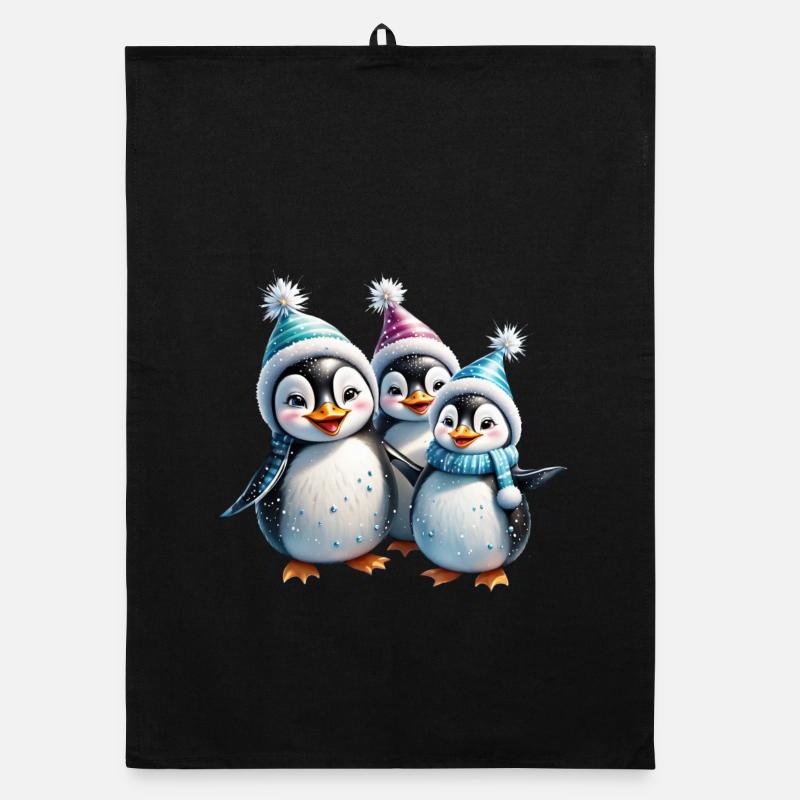 Trois adorables pingouins Torchon bio