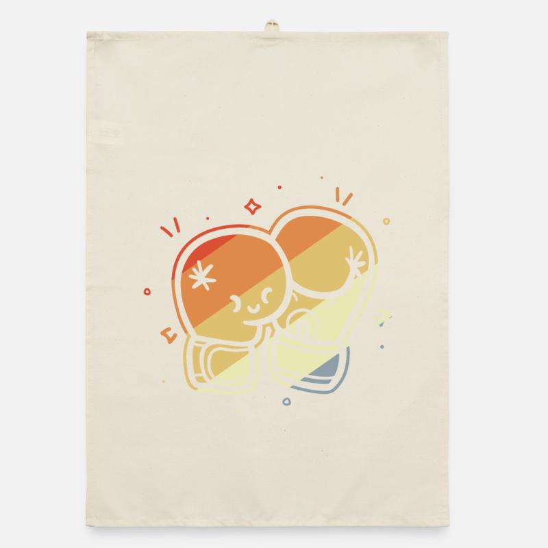 Vintage Boxhandschuhe Comic Organic Geschirrtuch