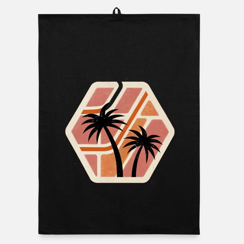 Geometric Tropical Roots Organic dish towel