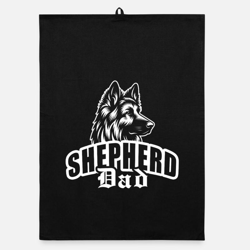 "Shepherd Dad" - mit Hundekopf Organic Geschirrtuch