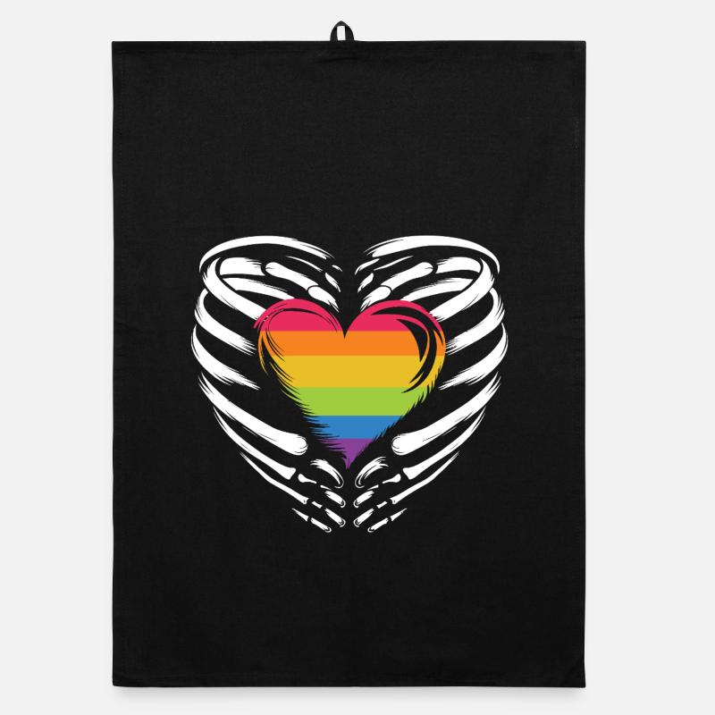 LGBTQ Pride Month - Rainbow Heart Organic dish towel