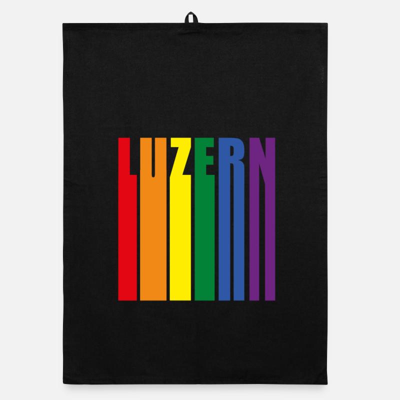 Lucerne Switzerland Rainbow Pride Gift Organic dish towel