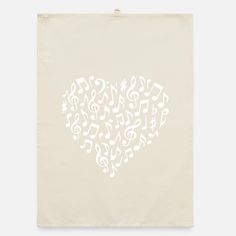 Musical Heart Pattern for Creative Souls Organic dish towel