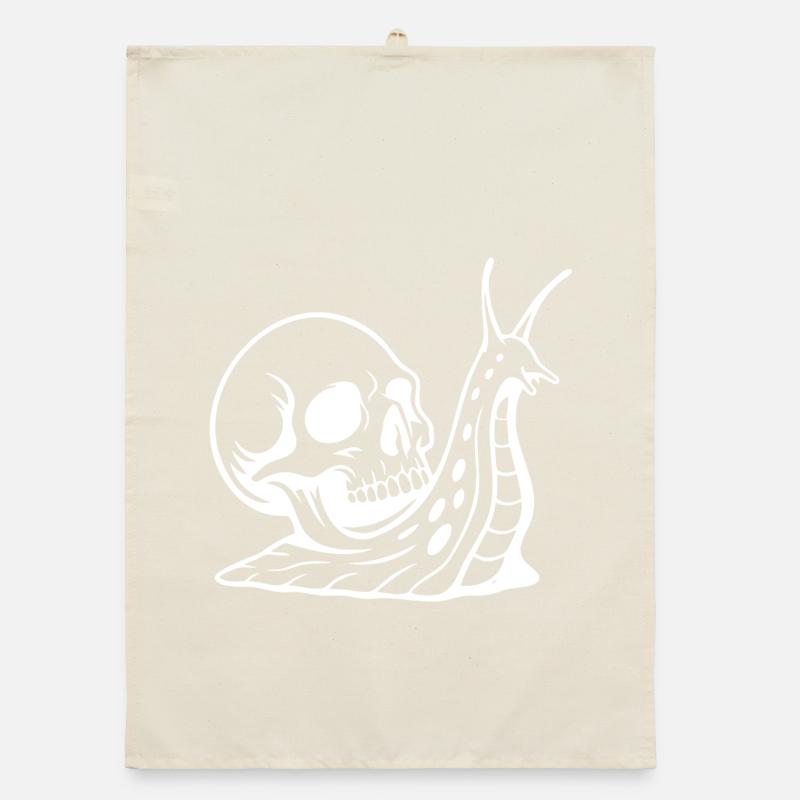 Gothic Skull with Serpent Design Organic dish towel