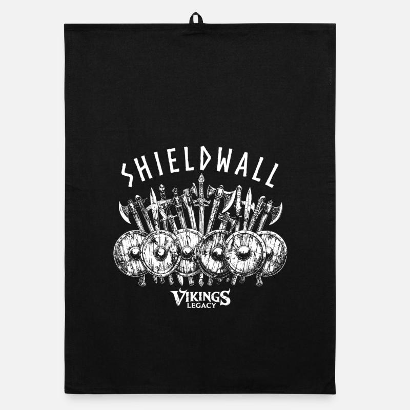 Shieldwall - der Schildwall der Wikinger - Organic Geschirrtuch - Schwarz