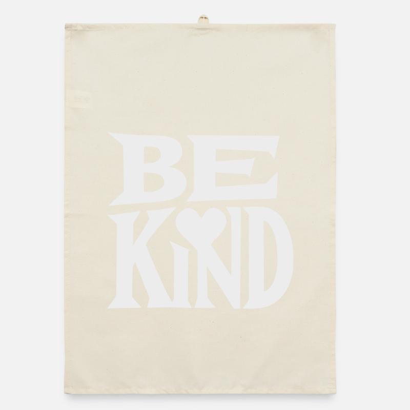 Be kind slogan with heart Organic dish towel
