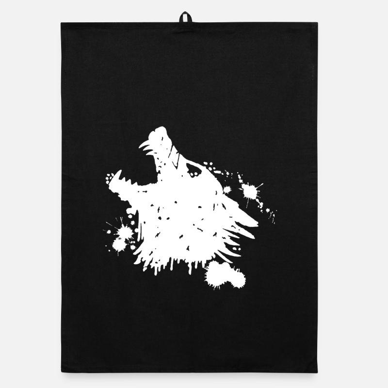 Weißer Wolf heult Organic Geschirrtuch