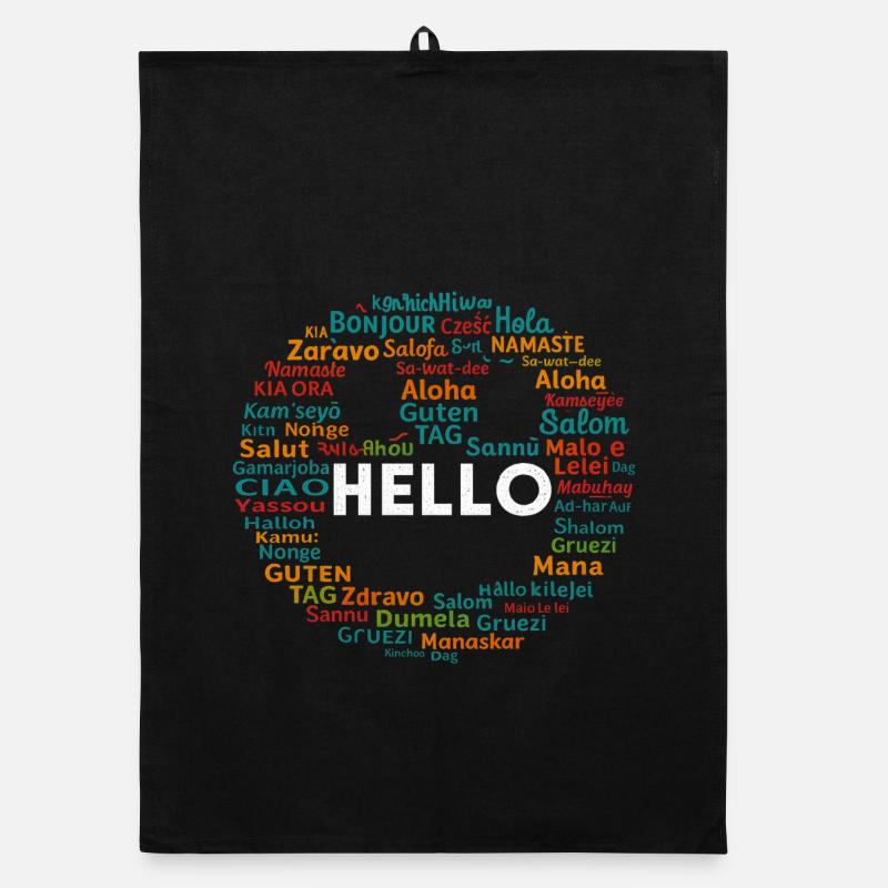 Commencez par Bonjour Positif Langage du Monde Différent Torchon bio