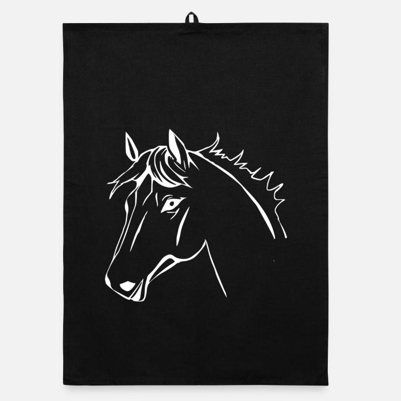 Pferde T-shirt Geschenk Reiter  Organic Geschirrtuch
