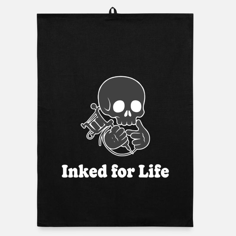 Skeleton Syringe Motif Organic dish towel