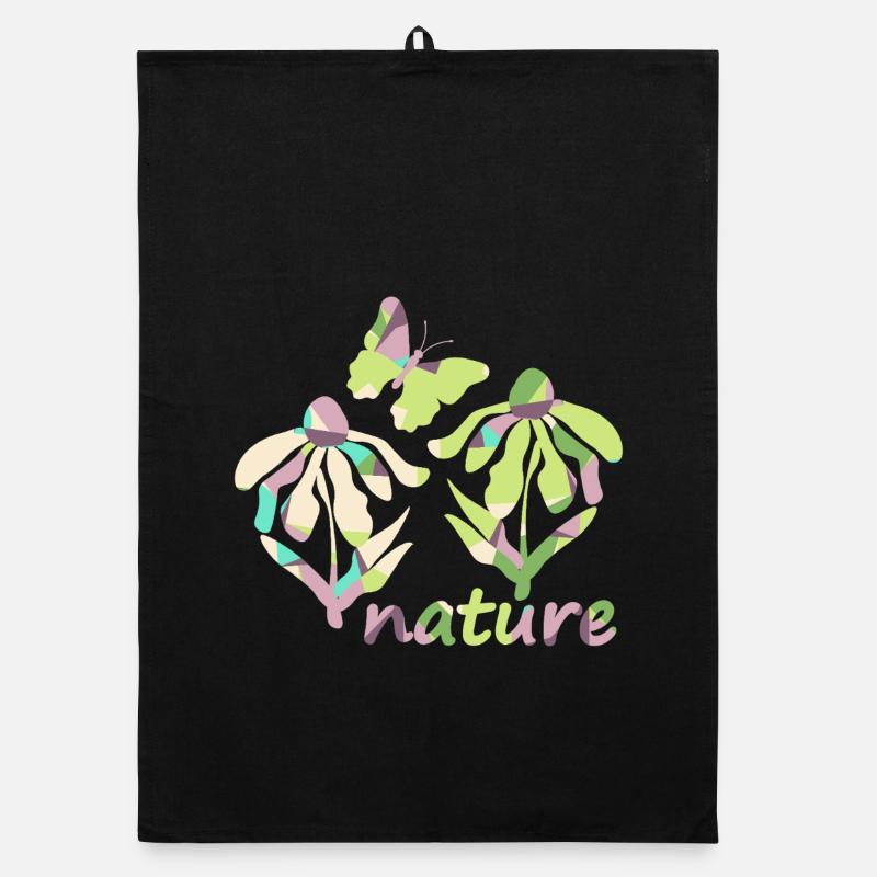 color nature - bloom - Organic Geschirrtuch - Schwarz