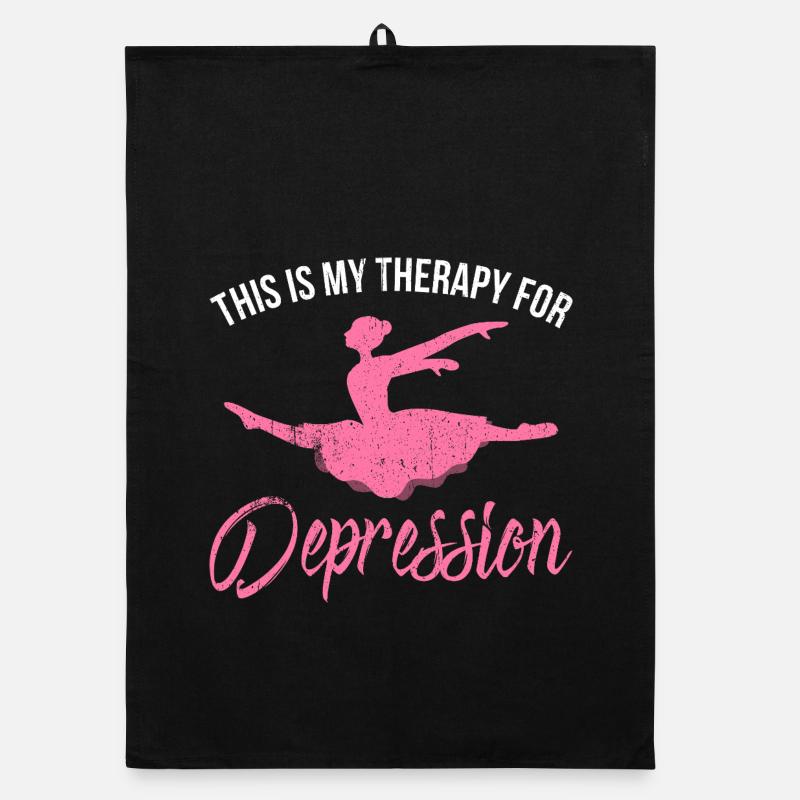 Dance Therapy for Depression Pink Organic dish towel