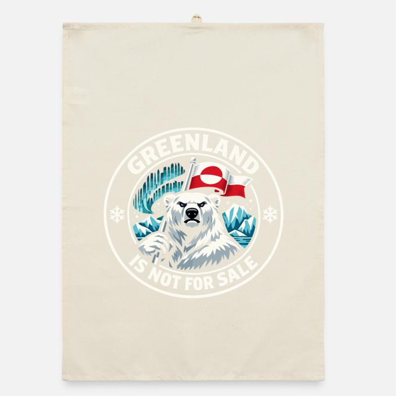 Greenland Flag Polar Bear Gift Cute Organic dish towel