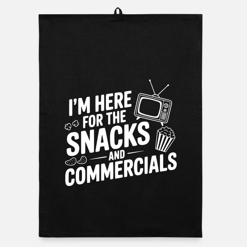 Ich bin hier für die Snacks und Werbespots Organic Geschirrtuch
