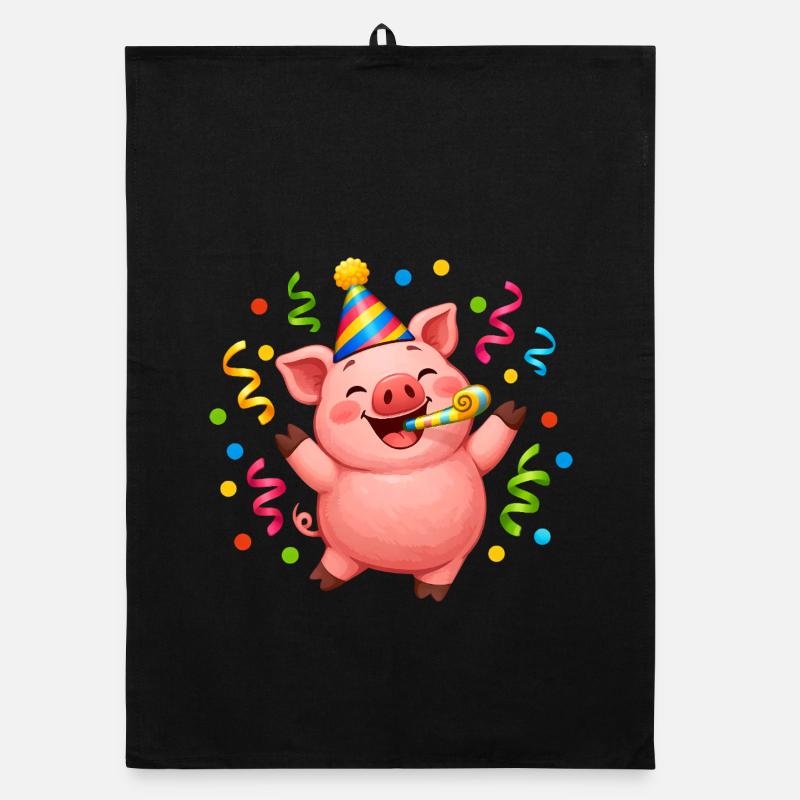 Fête des cochons Carnaval du Nouvel An Torchon bio