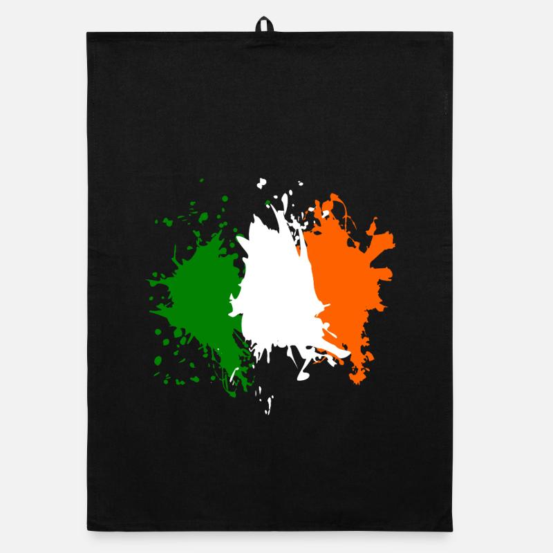 Éclaboussure du drapeau irlandais Torchon bio