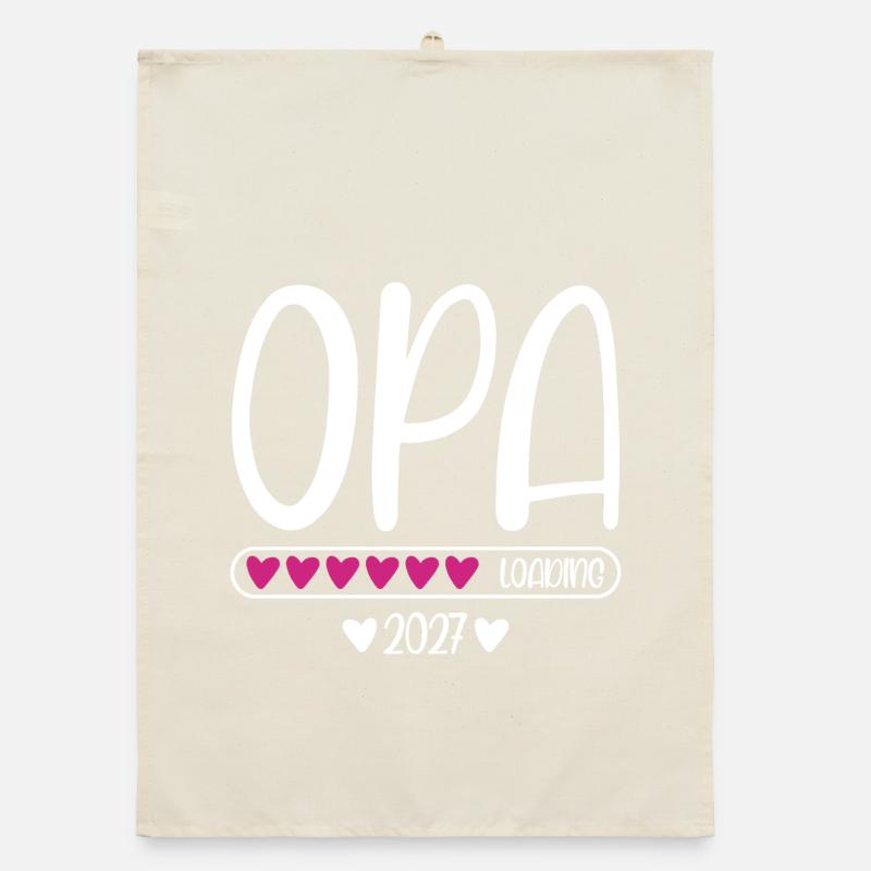 Grandpa 2027 loading with hearts loading bar Organic dish towel
