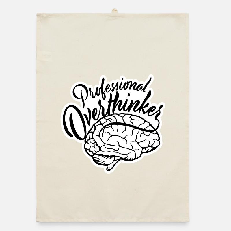 Professional Overthinker Funny Brooding Anxiety Logo Organic dish towel
