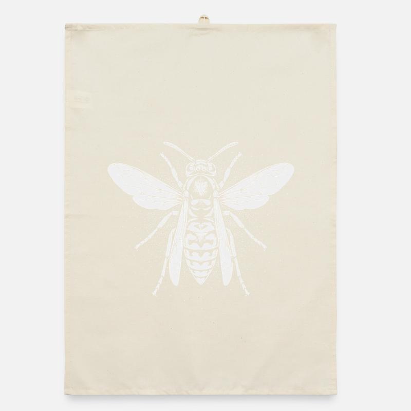 Wasp Insect Silhouette Design Organic dish towel