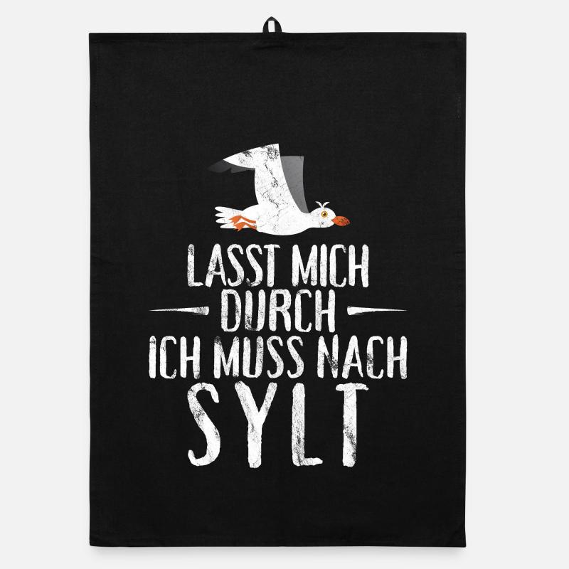 Lasst mich durch ich muss nach Sylt Möwe Organic Geschirrtuch