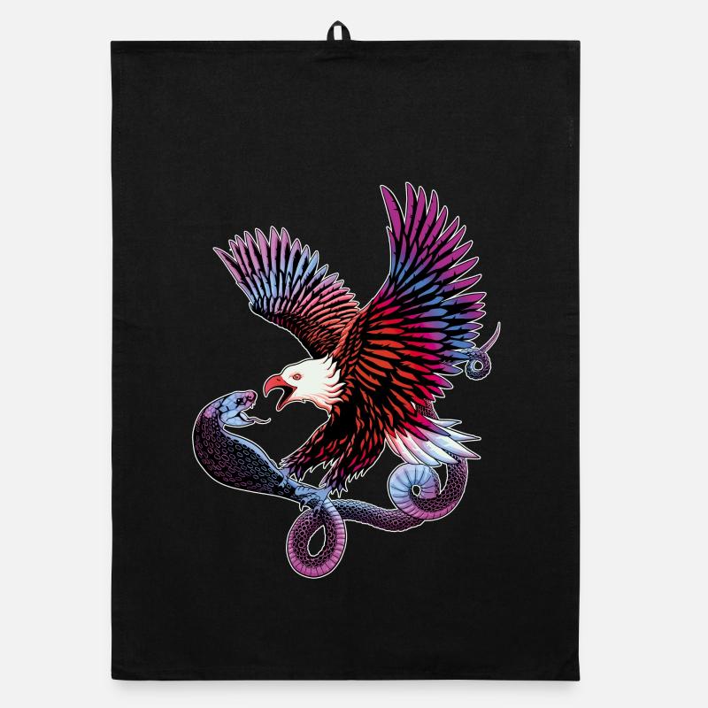 Eagle and snake Organic dish towel