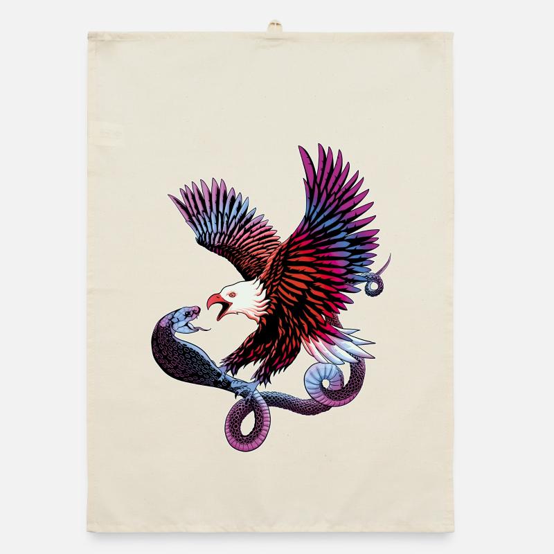 Eagle and snake Organic dish towel