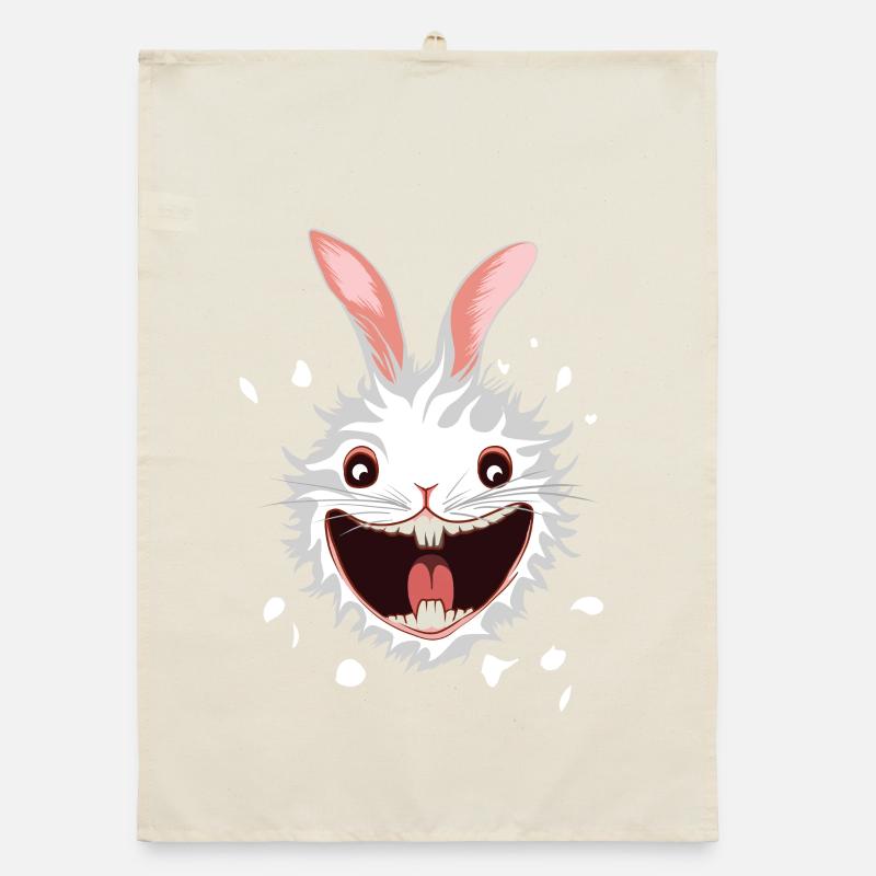 White Rabbit Head Organic dish towel