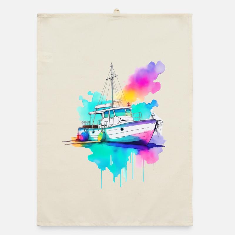 Segelboot Organic Geschirrtuch