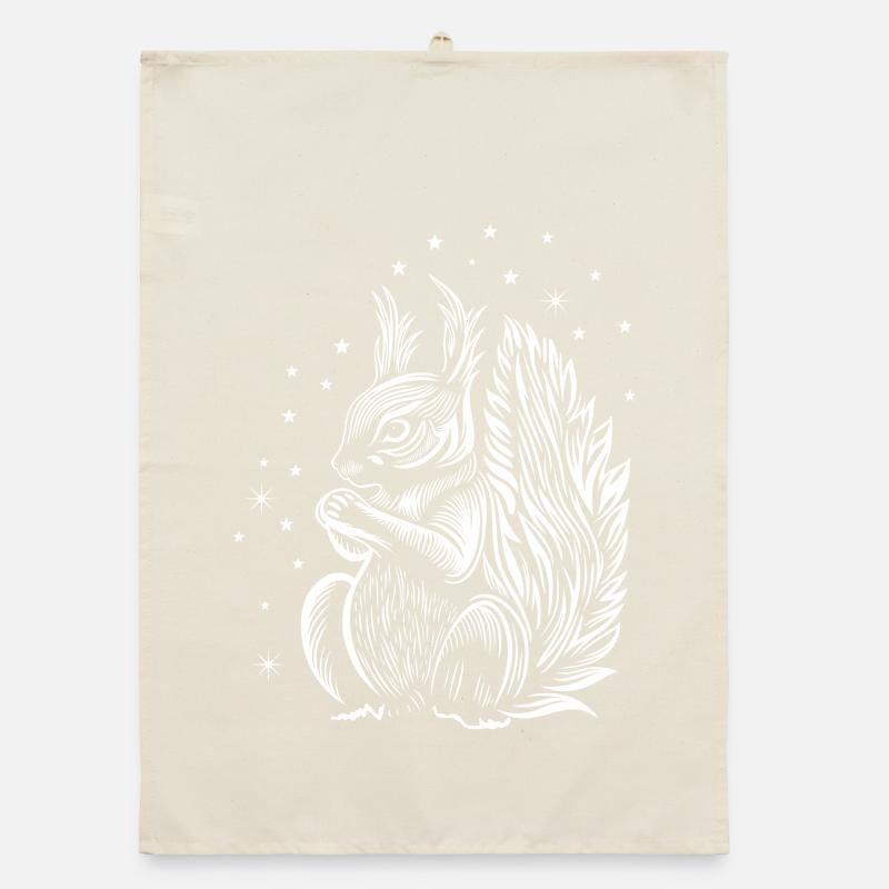 Eichhörnchen mit Sternen Organic Geschirrtuch