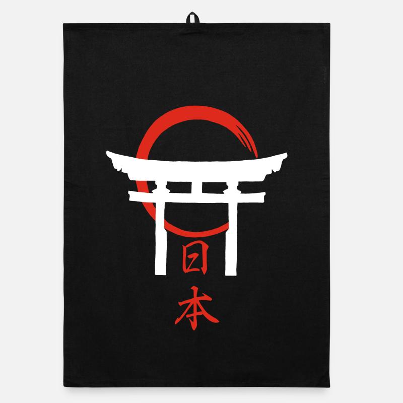 Torii Gate (White) Organic dish towel
