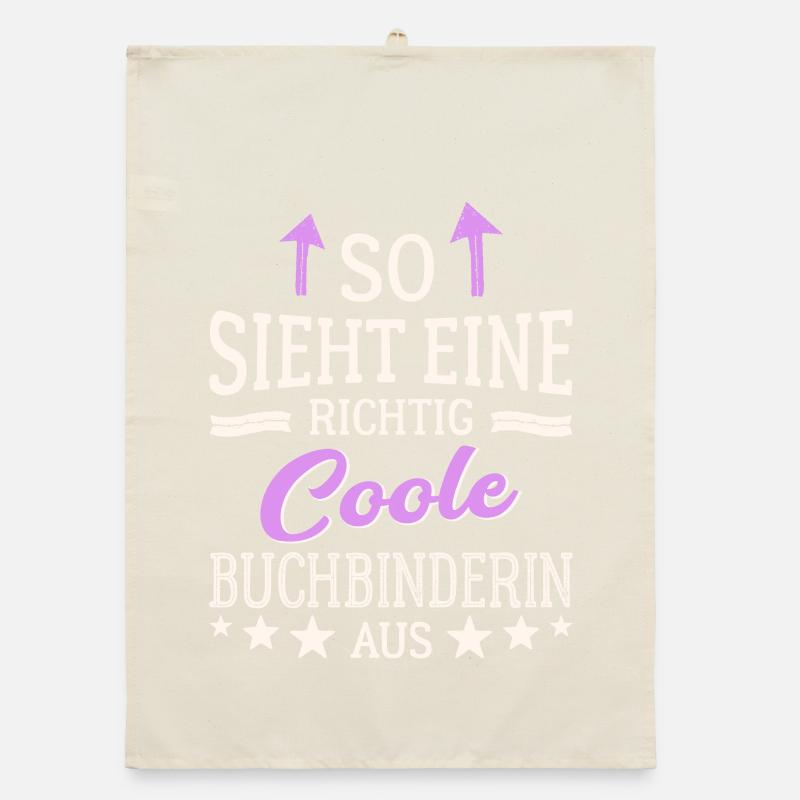 So sieht eine richtig coole Buchbinderin aus Organic Geschirrtuch