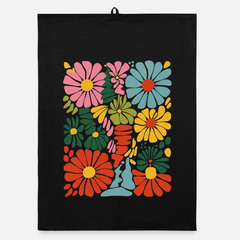 Lebendige blumige Explosion Organic Geschirrtuch