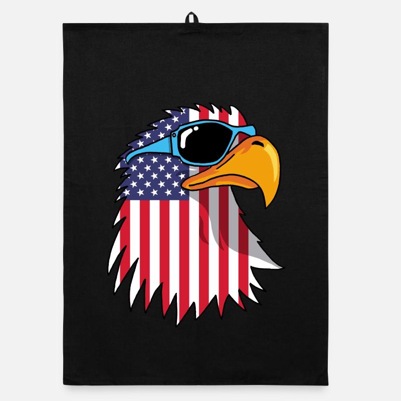 Aigle et drapeau américain Torchon bio