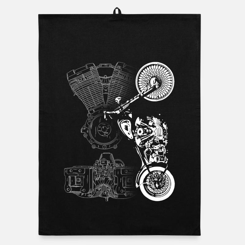 Motorrad, Biker, Motor, V-Twin, Biker Organic Geschirrtuch