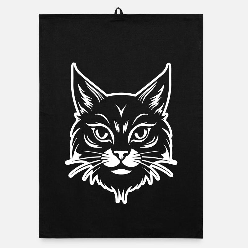 Katze Kopf Organic Geschirrtuch