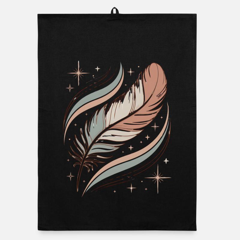 Boho Soul Feather Organic dish towel