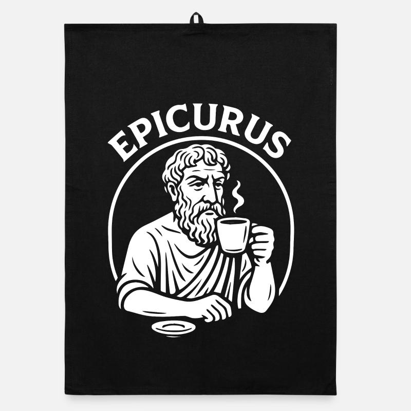 Epicurus Tasse à café Philosophy Tee Torchon bio