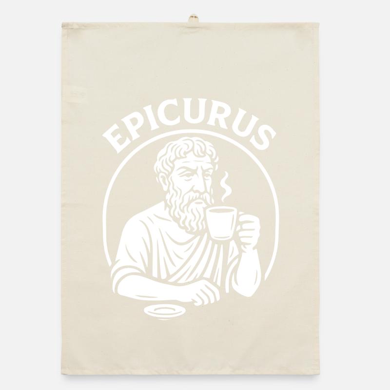 Epicurus Coffee Cup Philosophy Tee Organic dish towel