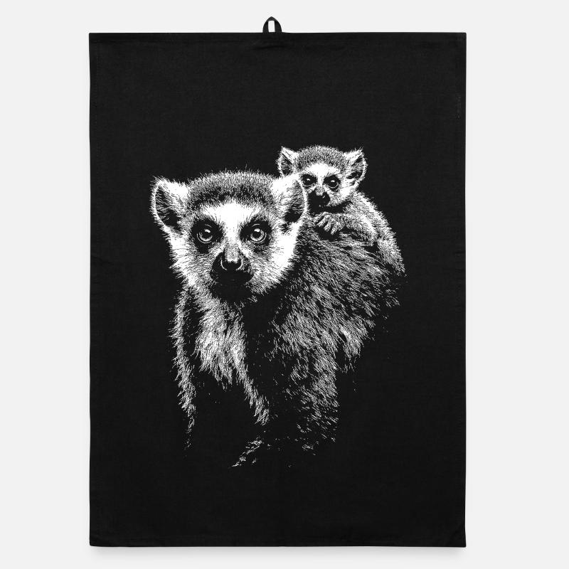 ring-tailed lemur Organic dish towel