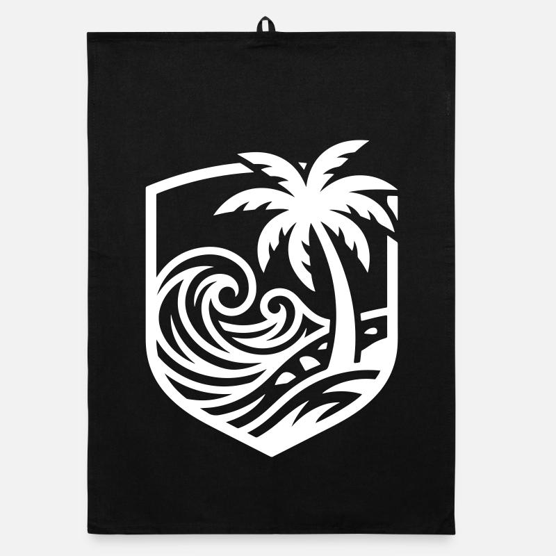 Océan de plage des palmiers Torchon bio