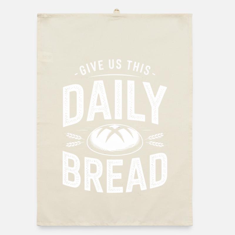 Daily Bread Bold Typography Organic dish towel