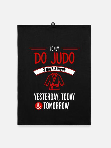 Citation drôle de judo - Torchon bio - noir - Devant